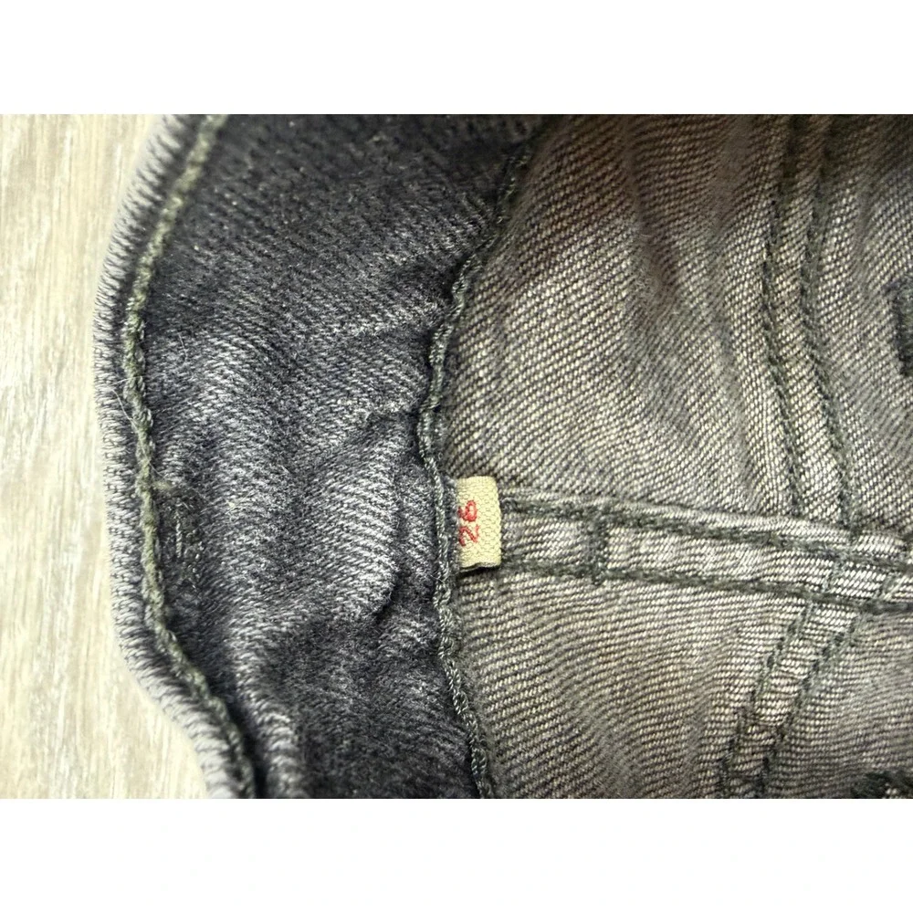 Levi Strauss & Co Womens High Waisted Denim Shorts Washed Black W26‎ Button Fly